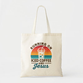 Tote Bag Courir sur le café glacé et Jesus Retro