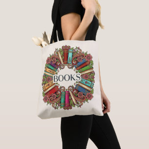 Tote Bag Couronne de livres Amoureux des livres Écrivains B