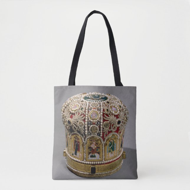 Tote Bag Couronne de mitre réglée avec des perles et de (Devant)