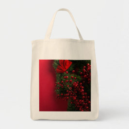 Tote Bag couronne de noël avec baies rouges