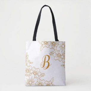 Tote Bag Couronne florale or Bourguignon