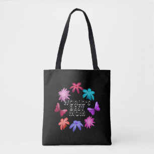 Tote Bag Couronne florale papillon pour la meilleure maman