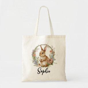 Tote Bag Couronne florale personnalisée Chasse aux oeufs de