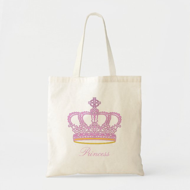 Tote Bag couronne rose princesse (Devant)