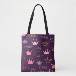 Tote Bag Couronnes princesse : motif parties scintillant aq