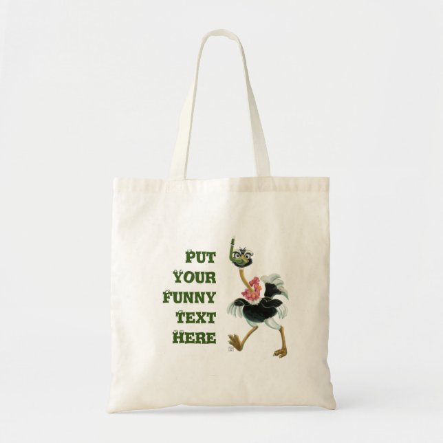 Tote Bag Course d'autruche dans le marais (Devant)