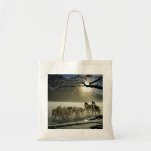 Tote Bag Course de traîneau à chiens Husky de l'Alaska