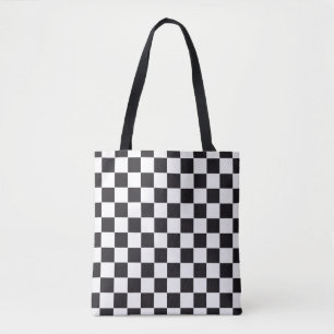 Tote Bag Course de voiture / Motif d'échecs + votre backgr.