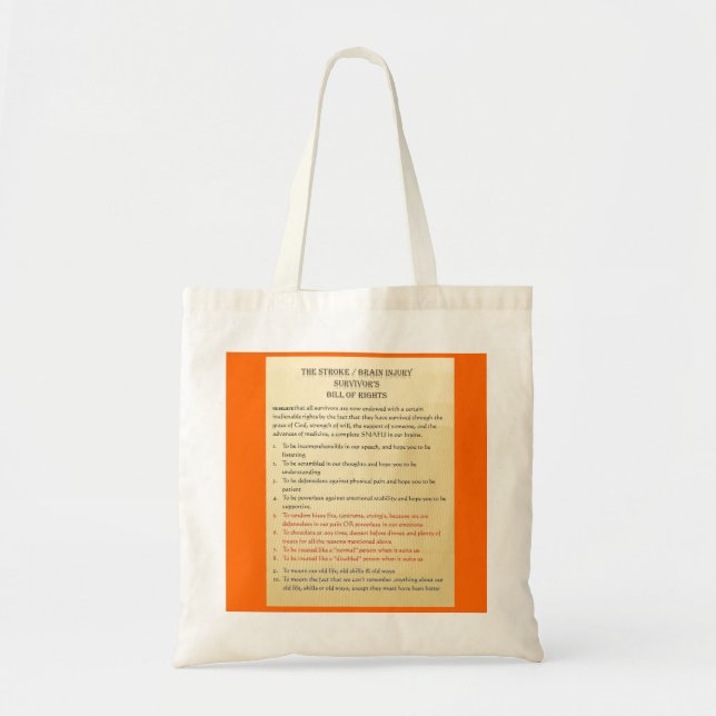 Tote Bag Course/lésion cérébrale déclaration des droits par (Devant)