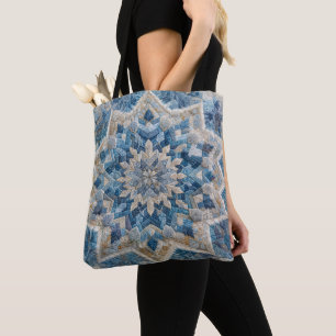 Tote Bag Courte rétro flocon de neige kaléidoscope