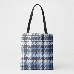 Tote Bag Coussin écossais moderne écossais bleu et blanc