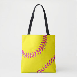 Tote Bag Coussins De Softball Parties scintillant Rose