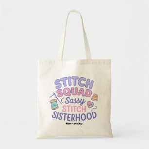 Tote Bag Cousu Crew Sassy Cousu Sœurisme Plaid Drôle