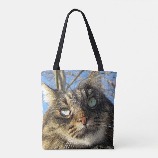 Tote Bag Coutume de chat de Kitty tout plus de - imprimez (Dos)