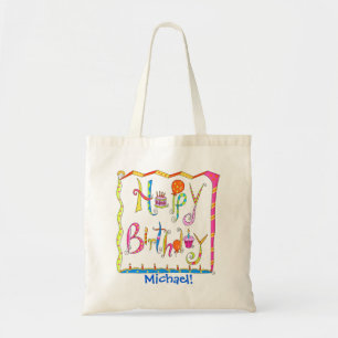 Tote Bag Coutume personnalisée par nom d'art de mot de
