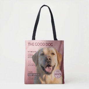 Tote Bag Couverture de magazine photo de chien personnalisé