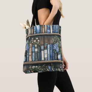 Tote Bag Couvertures de livres à l'aquarelle bleue d'horten