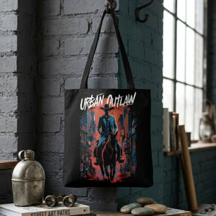 Tote Bag Cow-boy urbain graffiti Moderne Occidental Edgy