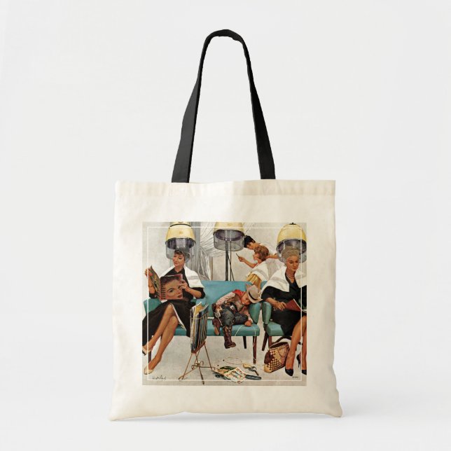 Tote Bag Cowboy endormi dans le salon de beauté (Devant)