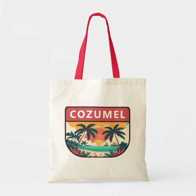 Tote Bag Cozumel Mexico Retro Emblem (Devant)