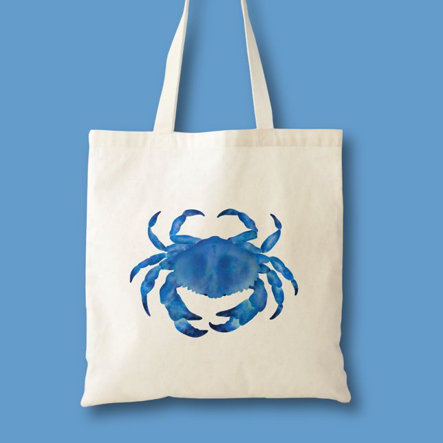 Tote Bag Crabe côtier bleu (Blue crab tote bag)