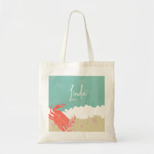 Tote Bag Crabe Ocean Beach Sand Waves Sea Creator