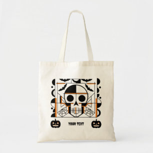 Tote Bag Crâne à l'Halloween, chauves-souris, toiles d'arai