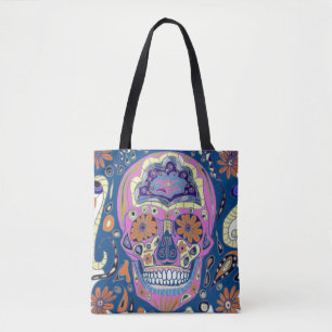 Tote Bag Crâne à motif coloré