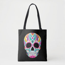 Tote Bag Crâne à sucre fleur fantaisie