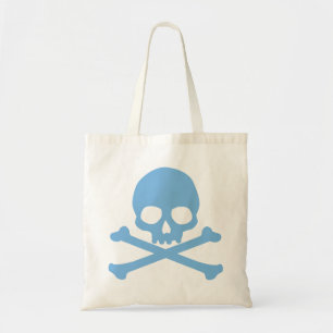 Tote Bag Crâne bleu simple et os croisés