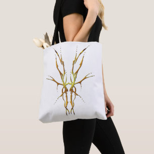 Tote Bag Crâne de Cerf Tribal Doré Dessin de Chasse