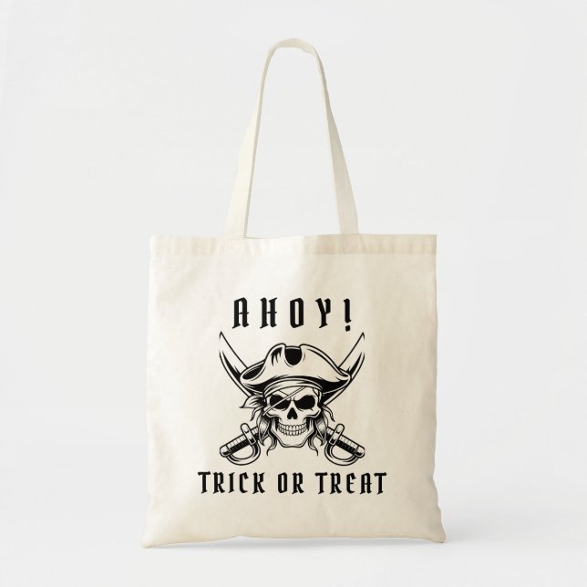 Tote Bag Crâne de Pirate Friandise ou Farce (Devant)