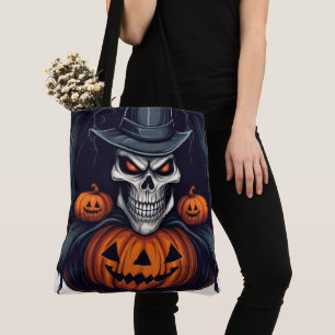 Tote Bag Crâne déplaisant et Jack-o-lanternes