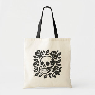 Tote Bag Crâne et Rose