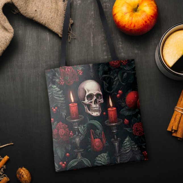 Tote Bag Crâne et Rose (Créateur téléchargé)