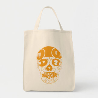 Tote Bag Crâne Fourre-tout de Dia De Los Muertos Orange