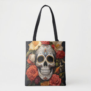 Tote Bag Crâne sucre Floral Fourre-tout