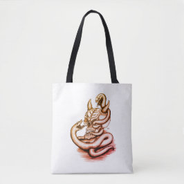 Tote Bag Crâne - Tête diabolique avec serpent