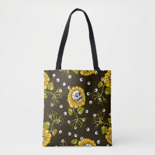 Tote Bag crânes de tournesol sans couture motif