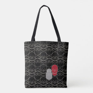 Tote Bag Crânes - Noir de chauve-souris et Blanc d'os