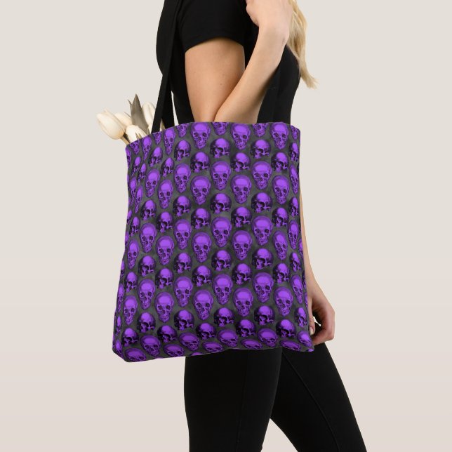Tote Bag Crânes pourpres et série de tournesols Conception  (De près)