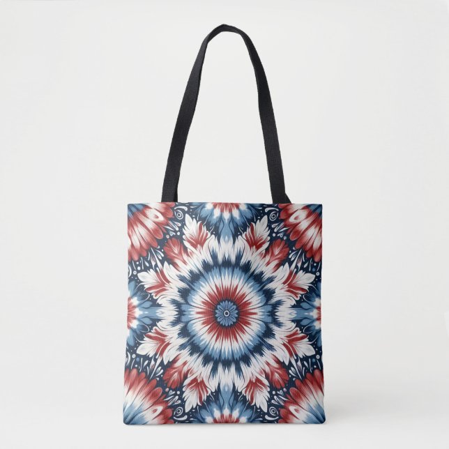 Tote Bag Cravate rouge, blanc et bleu (Devant)