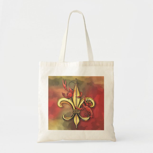 Tote Bag Crawfish Fleur De Lis (Devant)