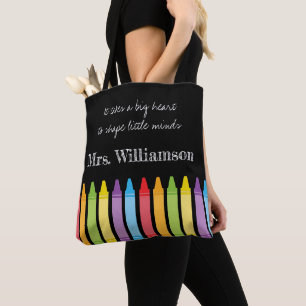 Tote Bag Crayons arc-en-ciel personnalisés Appréciation de 
