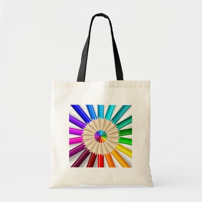 Tote Bag Crayons colorés cerclés (Devant)