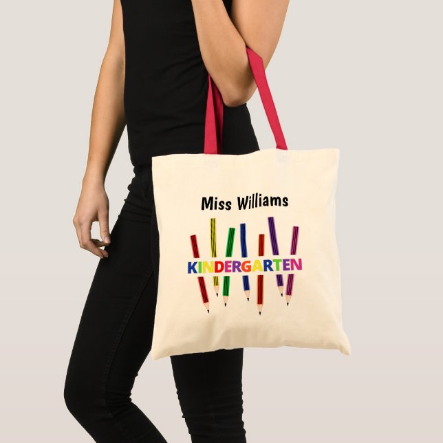 Tote Bag Crayons colorés jardin d'enfants (Devant (produit))