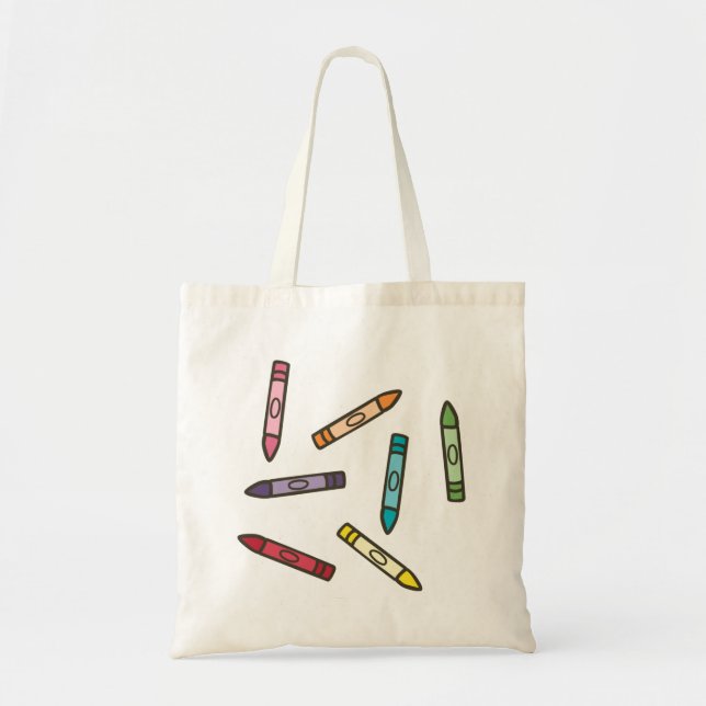 Tote Bag Crayons de couleurs (Devant)