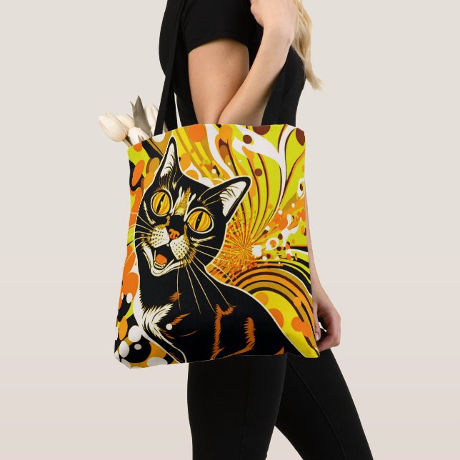 Tote Bag Crazy Cat (De près)