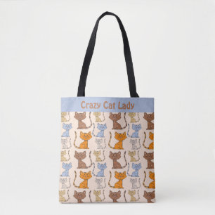 Tote Bag Crazy Cat Lady Fourre-tout