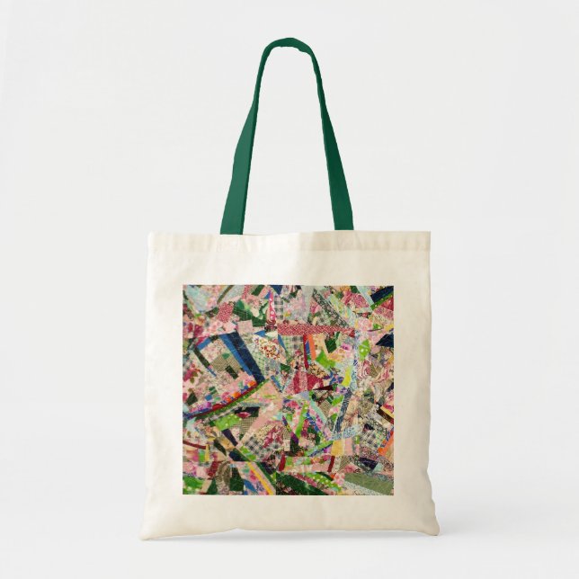 Tote Bag Crazy Quilt dans les couleurs du printemps (Devant)